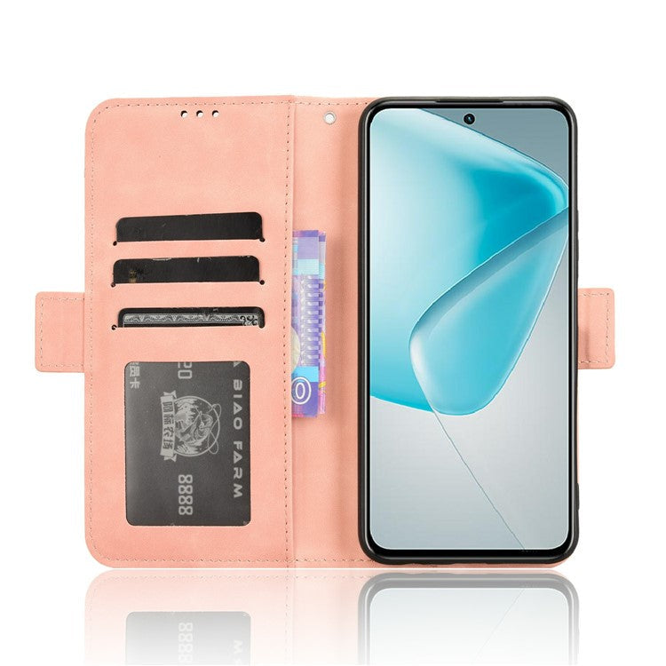 For Infinix Hot 50 Pro 4G X6881 Leather Case Phone Wallet Cover with Multiple Card Slots - Pink