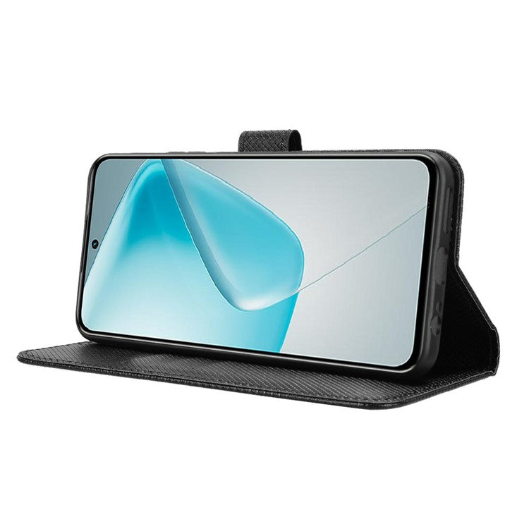 For Infinix Hot 50 Pro 4G X6881 Case PU Leather Diamond Texture Wallet Phone Cover - Black