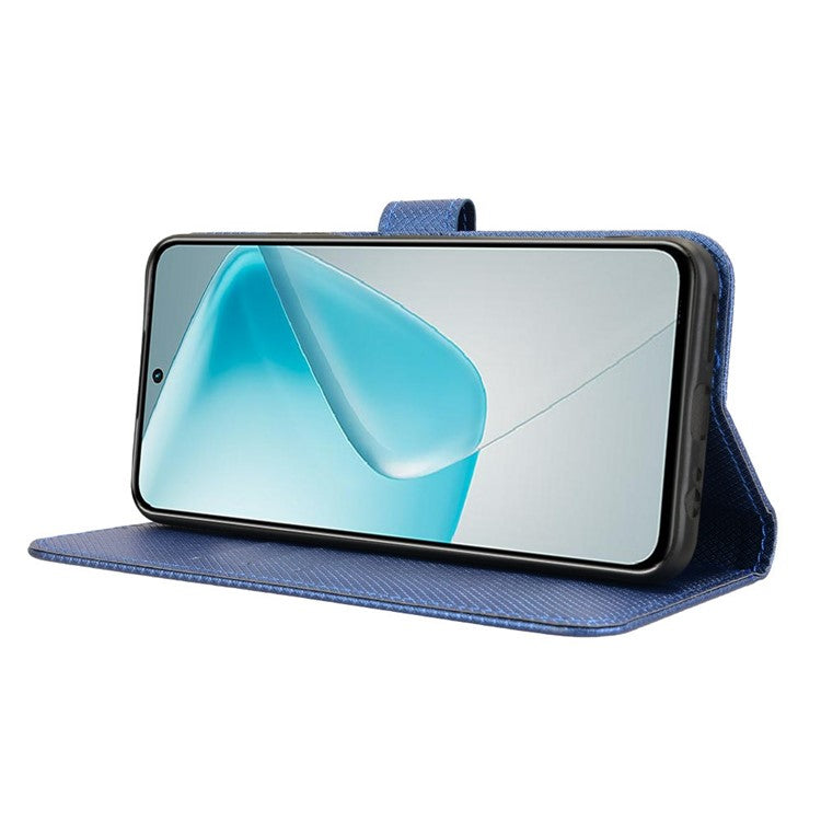 For Infinix Hot 50 Pro 4G X6881 Case PU Leather Diamond Texture Wallet Phone Cover - Blue