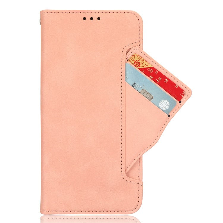 For Infinix Hot 50 Pro+ 4G X6880 Leather Case Phone Wallet Cover with Multiple Card Slots - Pink