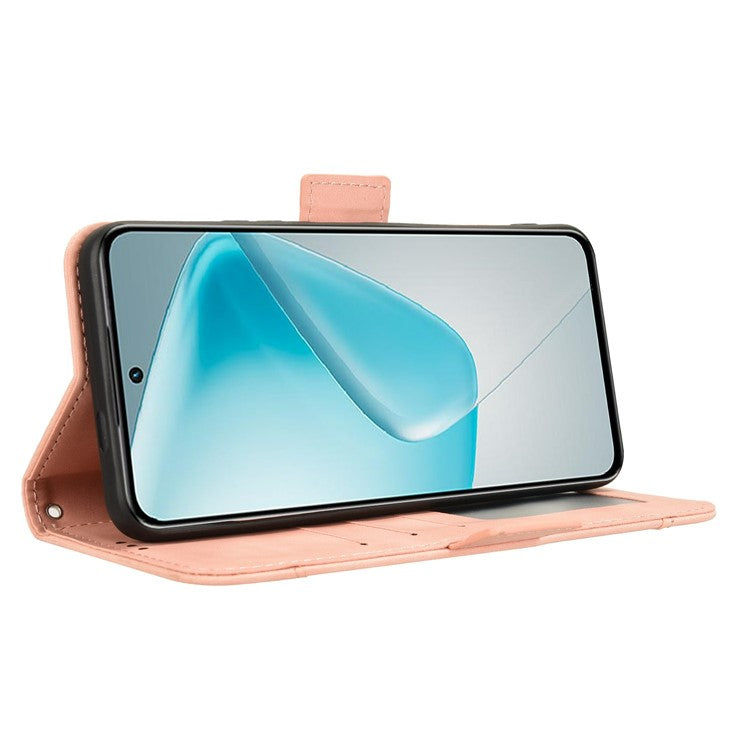 For Infinix Hot 50 Pro+ 4G X6880 Leather Case Phone Wallet Cover with Multiple Card Slots - Pink