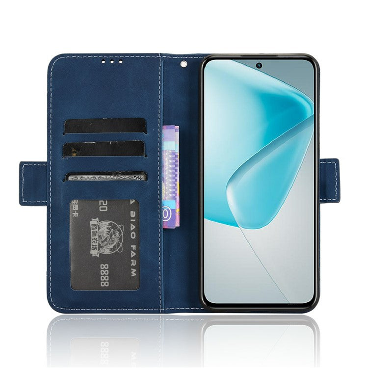 For Infinix Hot 50 Pro+ 4G X6880 Leather Case Phone Wallet Cover with Multiple Card Slots - Blue