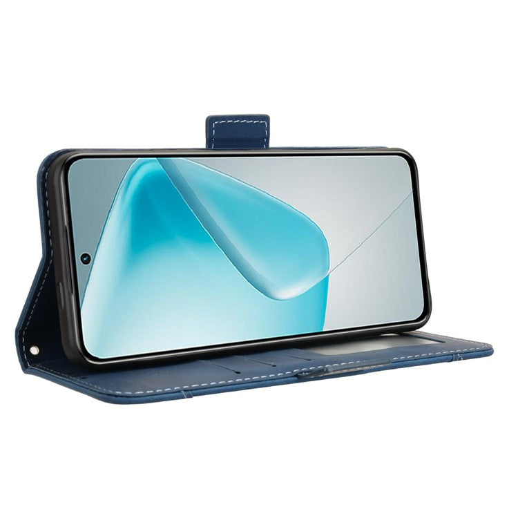 For Infinix Hot 50 Pro+ 4G X6880 Leather Case Phone Wallet Cover with Multiple Card Slots - Blue