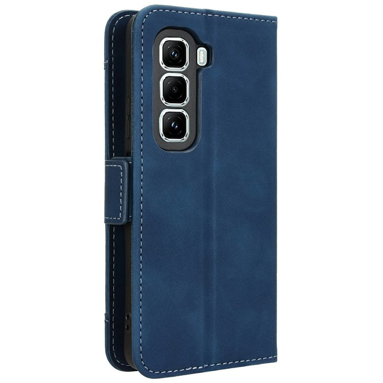 For Infinix Hot 50 Pro+ 4G X6880 Leather Case Phone Wallet Cover with Multiple Card Slots - Blue