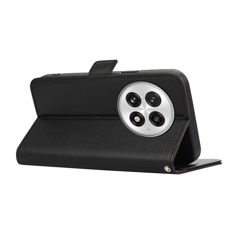 ABEEL For OnePlus 13 Case Litchi Texture Leather RFID Blocking Phone Cover - Black