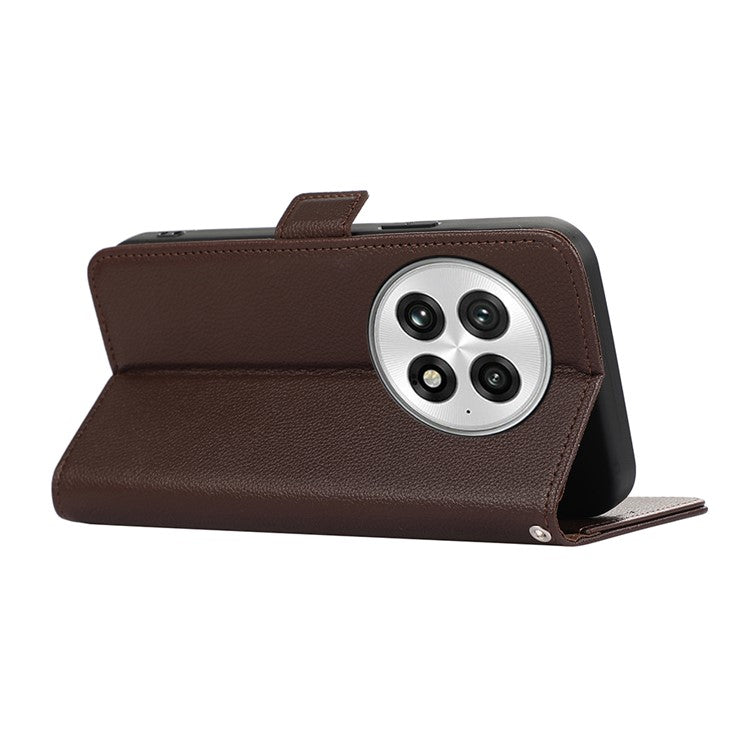 ABEEL For OnePlus 13 Case Litchi Texture Leather RFID Blocking Phone Cover - Brown