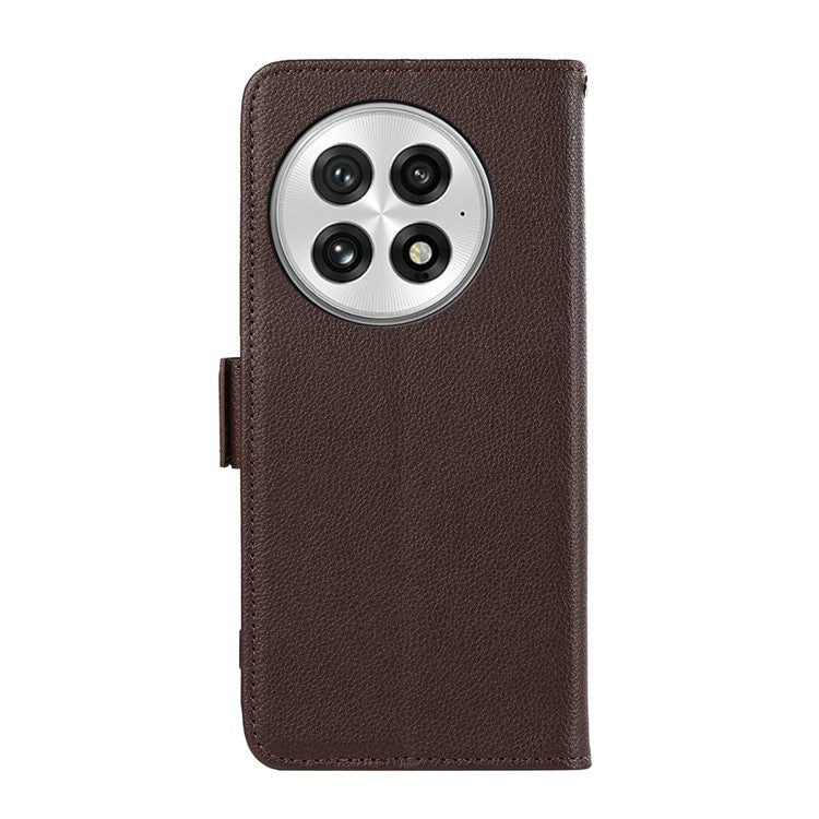 ABEEL For OnePlus 13 Case Litchi Texture Leather RFID Blocking Phone Cover - Brown