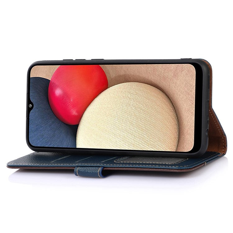 KHAZNEH For OnePlus 13 Case RFID Blocking Wallet PU Leather Phone Cover - Blue