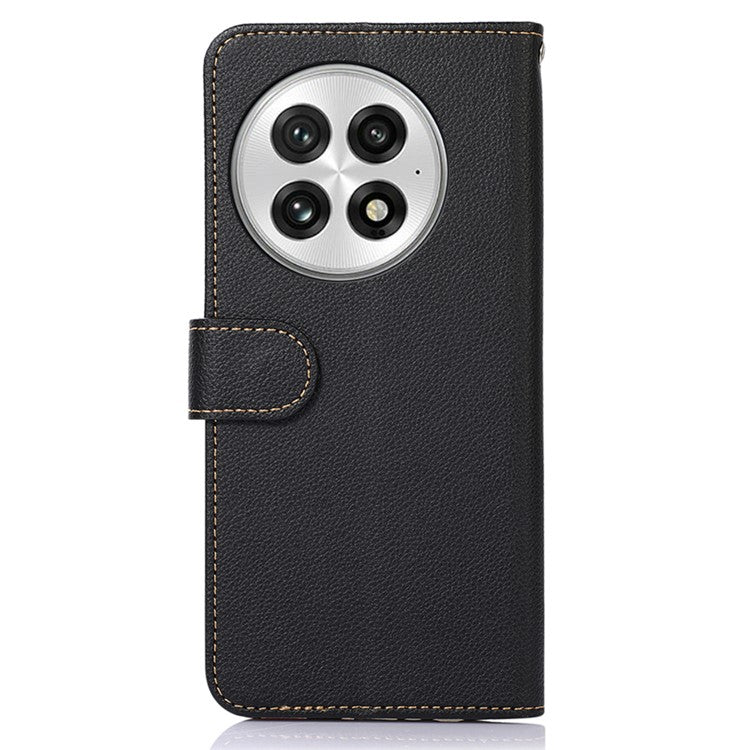 KHAZNEH For OnePlus 13 Case RFID Blocking Wallet PU Leather Phone Cover - Black