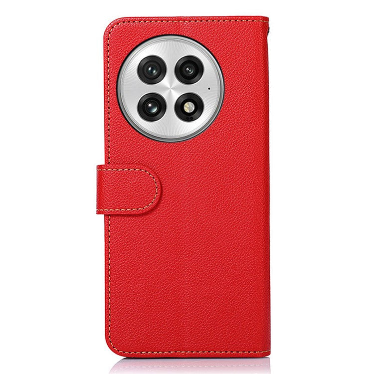 KHAZNEH For OnePlus 13 Case RFID Blocking Wallet PU Leather Phone Cover - Red