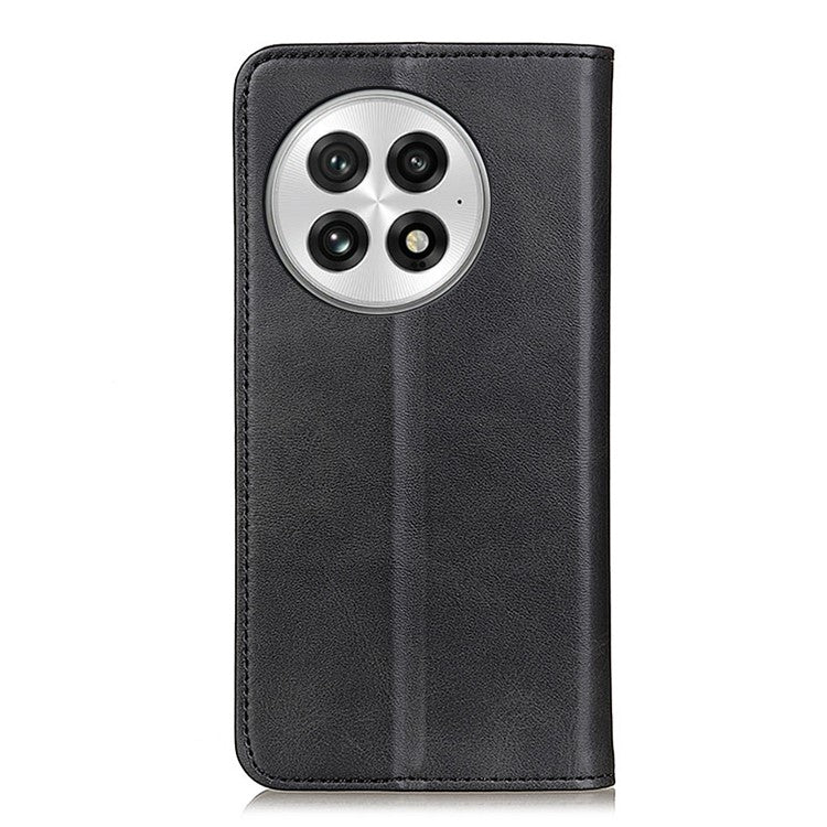 For OnePlus 13 Case Split Leather Flip Wallet Phone Cover - Black