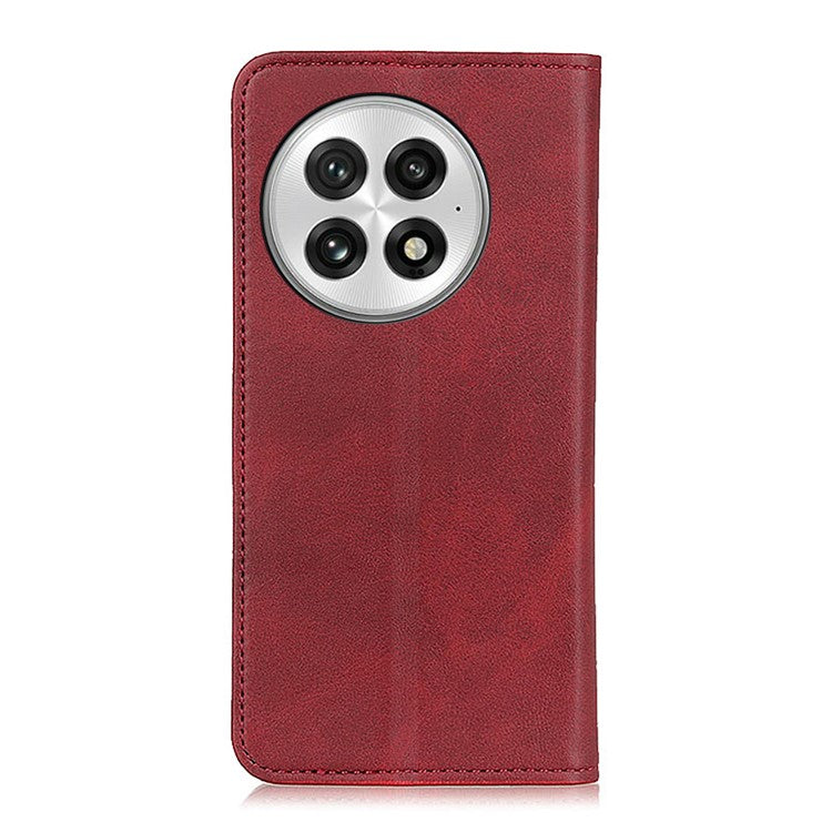 For OnePlus 13 Case Split Leather Flip Wallet Phone Cover - Red
