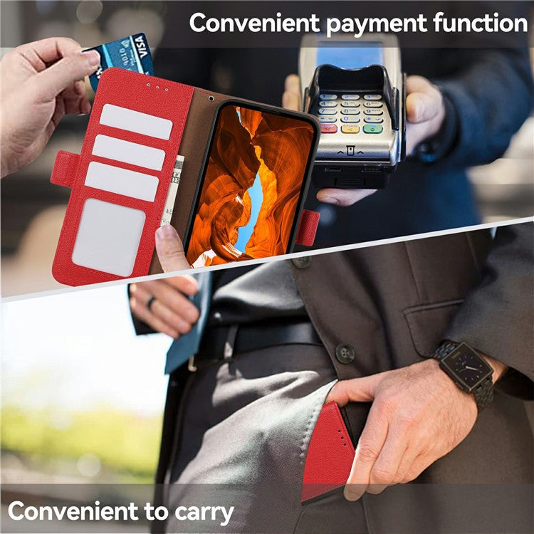 ABEEL For Motorola Moto G75 5G Case Litchi Texture Leather RFID Blocking Phone Cover - Red