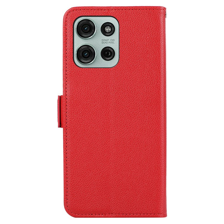 ABEEL For Motorola Moto G75 5G Case Litchi Texture Leather RFID Blocking Phone Cover - Red