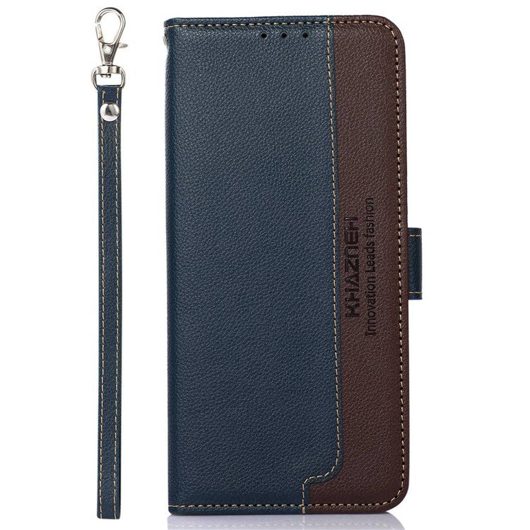 KHAZNEH For Motorola Moto G75 5G Case RFID Blocking Wallet PU Leather Phone Cover - Blue