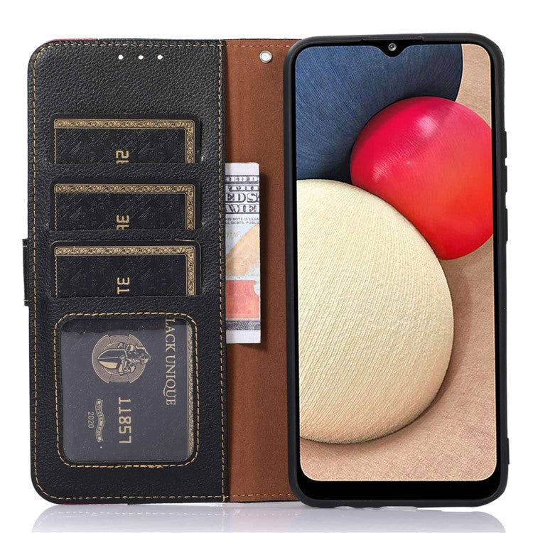 KHAZNEH For Motorola Moto G75 5G Case RFID Blocking Wallet PU Leather Phone Cover - Black