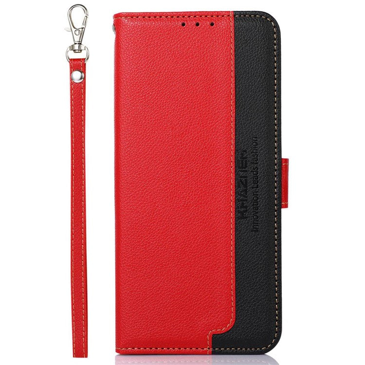 KHAZNEH For Motorola Moto G75 5G Case RFID Blocking Wallet PU Leather Phone Cover - Red