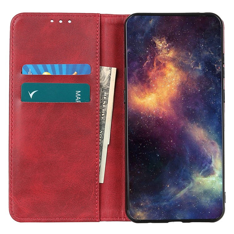 For Motorola Moto G75 5G Case Split Leather Flip Wallet Phone Cover - Red