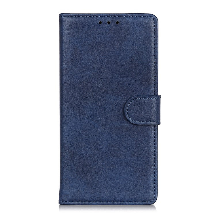 For Motorola Moto G75 5G Stand Wallet Case Cowhide Texture Leather Phone Cover - Blue