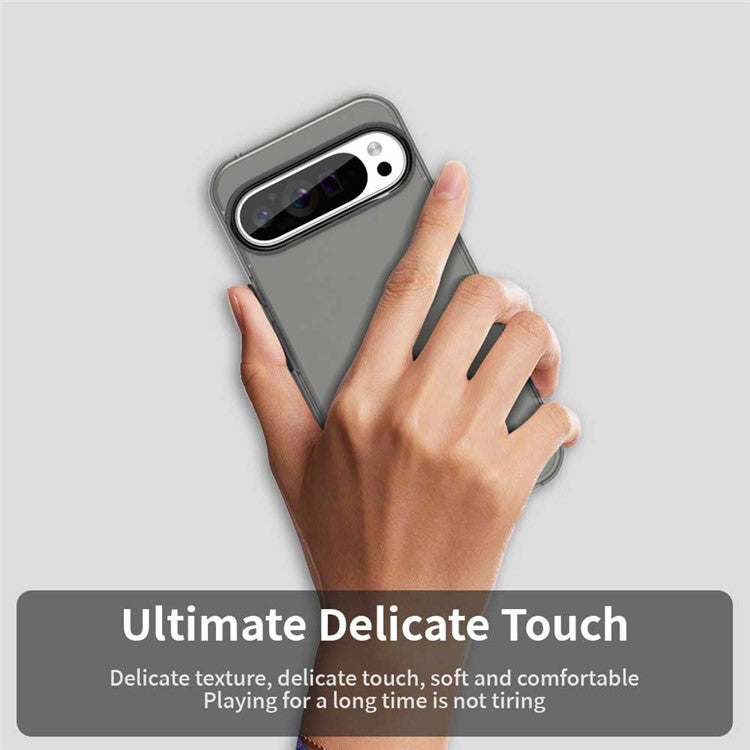 For Google Pixel 9 Pro XL Case PC+TPU+PET Matte Anti-Drop Phone Back Cover - Black