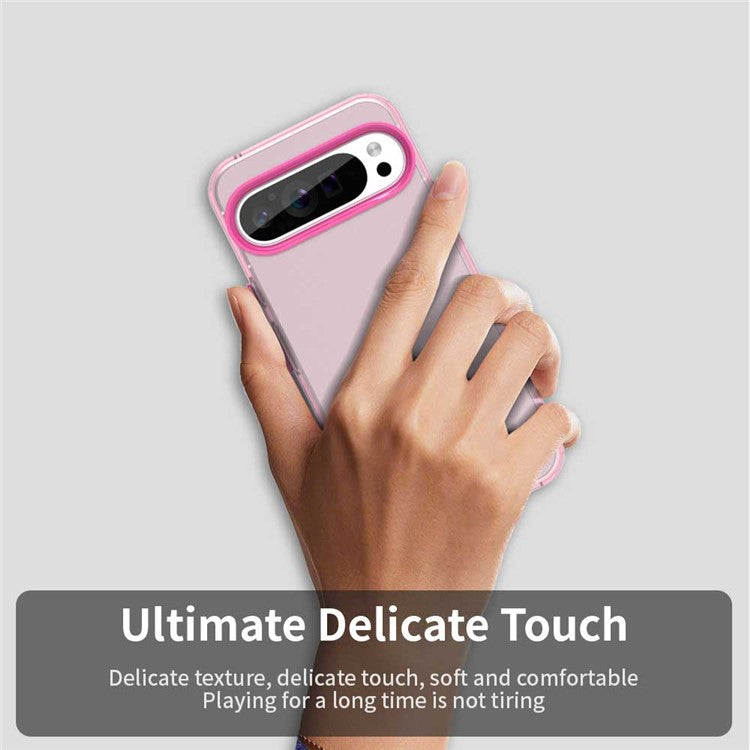 For Google Pixel 9 Pro XL Case PC+TPU+PET Matte Anti-Drop Phone Back Cover - Red