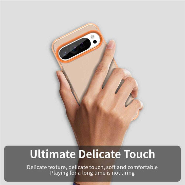 For Google Pixel 9 Pro XL Case PC+TPU+PET Matte Anti-Drop Phone Back Cover - Orange