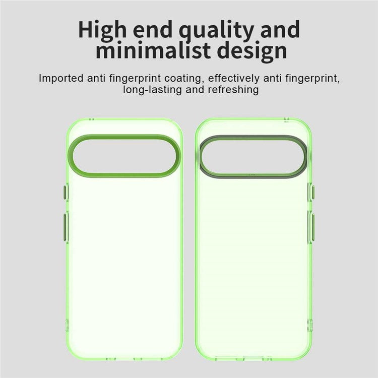 For Google Pixel 9 Pro XL Case PC+TPU+PET Matte Anti-Drop Phone Back Cover - Green