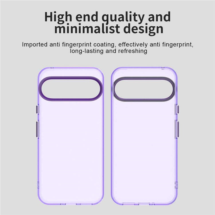 For Google Pixel 9 Pro XL Case PC+TPU+PET Matte Anti-Drop Phone Back Cover - Purple