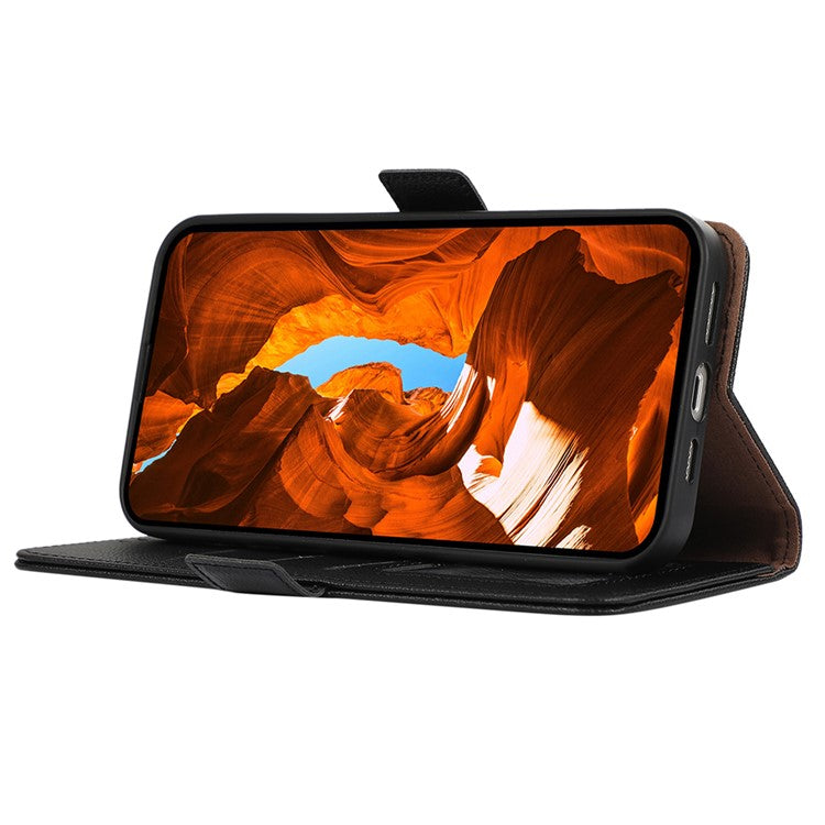 ABEEL For Google Pixel 9a Case Litchi Texture Leather RFID Blocking Phone Cover - Brown