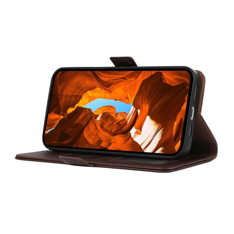 ABEEL For Google Pixel 9a Case Litchi Texture Leather RFID Blocking Phone Cover - Black