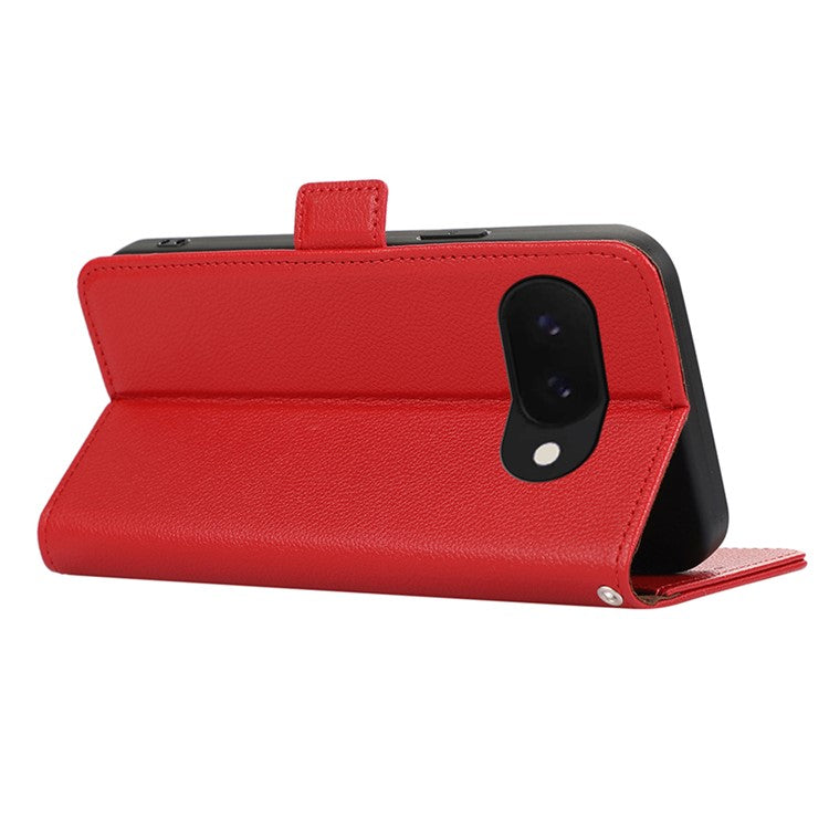 ABEEL For Google Pixel 9a Case Litchi Texture Leather RFID Blocking Phone Cover - Red