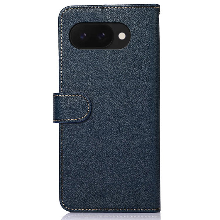 KHAZNEH For Google Pixel 9a Case RFID Blocking Wallet PU Leather Phone Cover - Blue