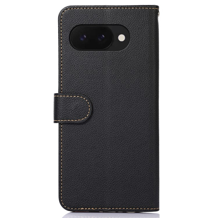 KHAZNEH For Google Pixel 9a Case RFID Blocking Wallet PU Leather Phone Cover - Black