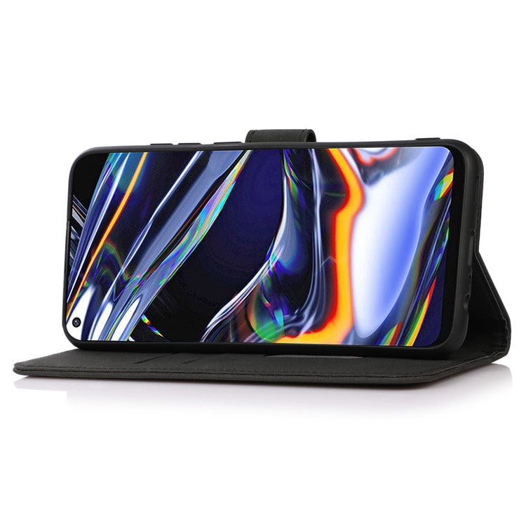 KHAZNEH For Motorola Moto G75 5G Stand Case PU Leather Wallet Phone Cover - Black