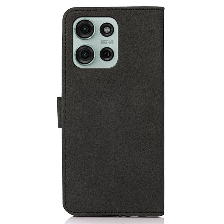 KHAZNEH For Motorola Moto G75 5G Stand Case PU Leather Wallet Phone Cover - Black