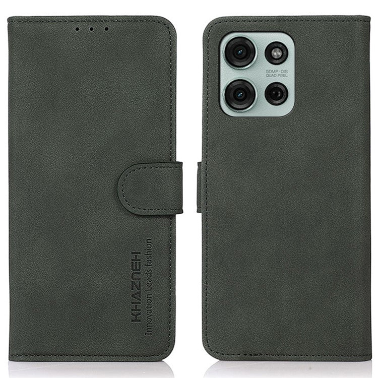 KHAZNEH For Motorola Moto G75 5G Stand Case PU Leather Wallet Phone Cover - Green