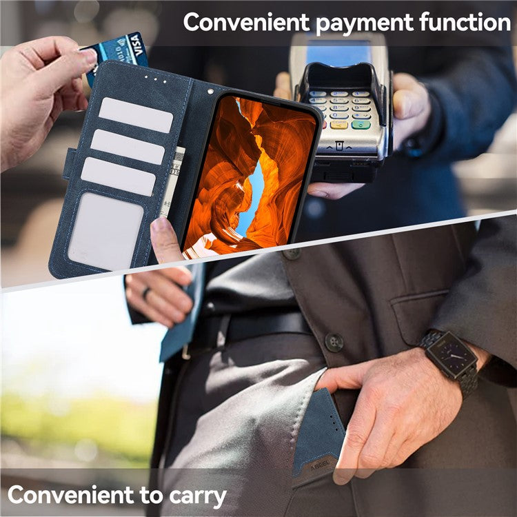 ABEEL For Motorola Moto G75 5G Case Color Splicing Leather Flip Phone Cover RFID Blocking - Blue