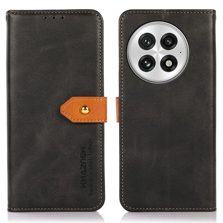 KHAZNEH For OnePlus 13 Wallet Phone Case Stand Leather Flip Cover - Black