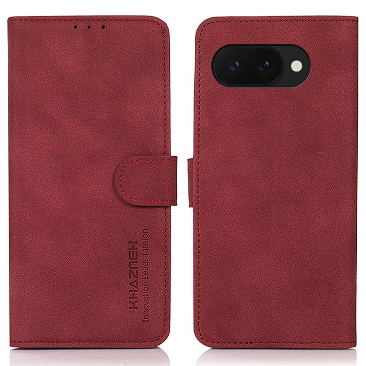 KHAZNEH For Google Pixel 9a Stand Case PU Leather Wallet Phone Cover - Red