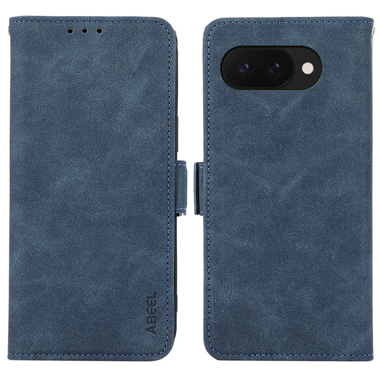 ABEEL For Google Pixel 9a Case PU Leather Folio Stand View RFID Blocking Phone Cover - Blue