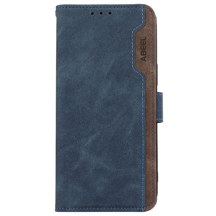 ABEEL For Google Pixel 9a Case Color Splicing Leather Flip Phone Cover RFID Blocking - Blue