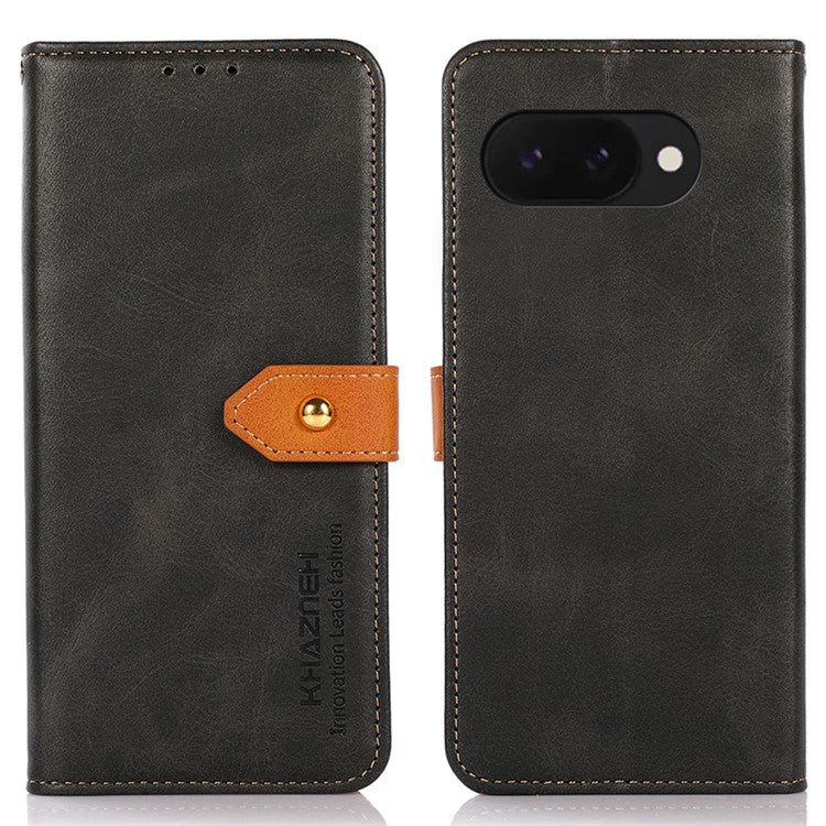 KHAZNEH For Google Pixel 9a Wallet Phone Case Stand Leather Flip Cover - Black