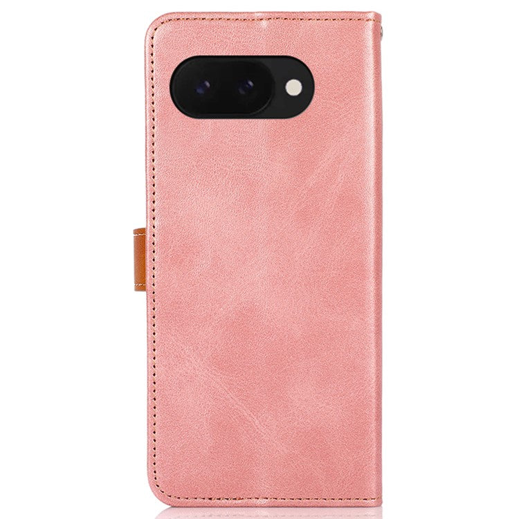 KHAZNEH For Google Pixel 9a Wallet Phone Case Stand Leather Flip Cover - Rose Gold