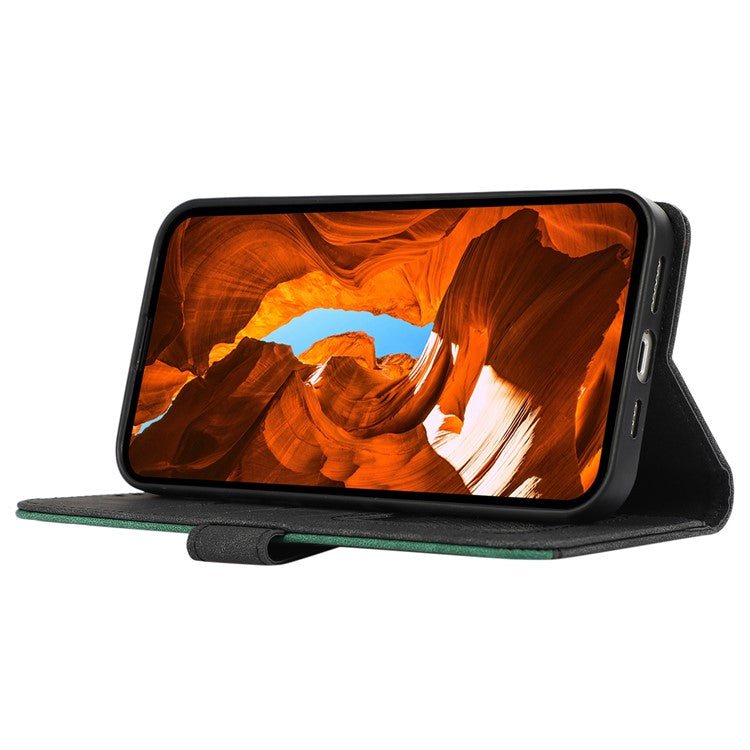 ABEEL For OnePlus 13 Case Color Splicing Leather Flip Phone Cover RFID Blocking - Black