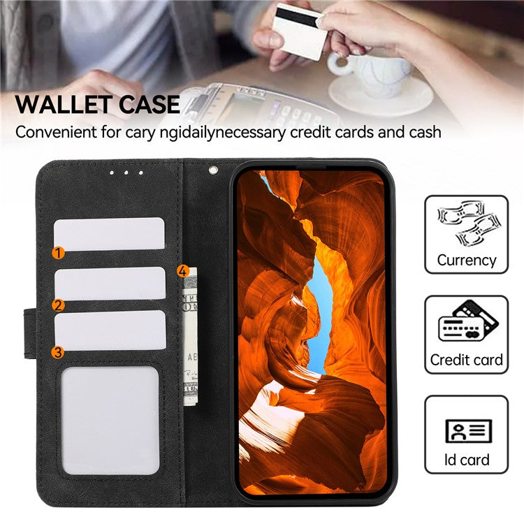 ABEEL For OnePlus 13 Case Color Splicing Leather Flip Phone Cover RFID Blocking - Black