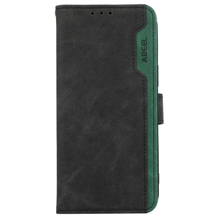 ABEEL For OnePlus 13 Case Color Splicing Leather Flip Phone Cover RFID Blocking - Black