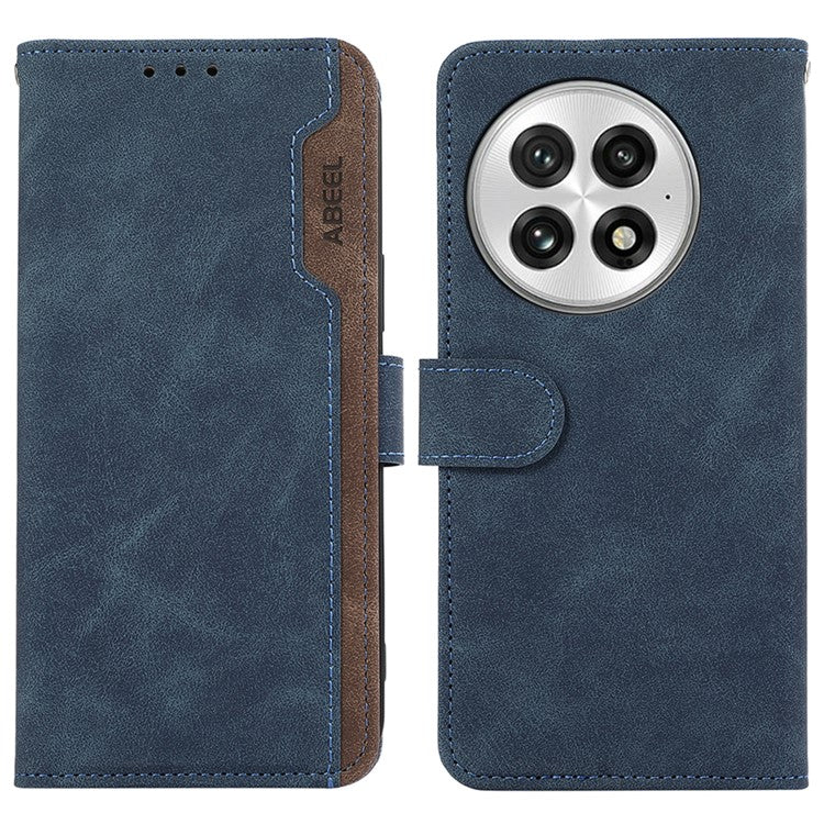 ABEEL For OnePlus 13 Case Color Splicing Leather Flip Phone Cover RFID Blocking - Blue