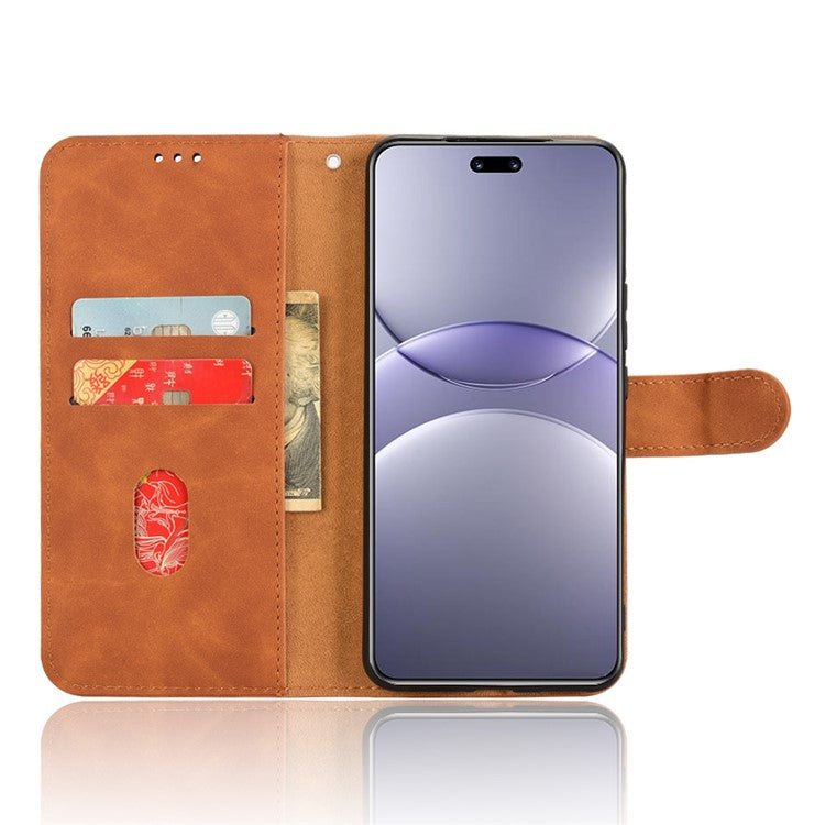 For Huawei nova 13 Pro 5G Leather Case Skin-Feel Anti-Drop Wallet Flip Phone Cover - Brown