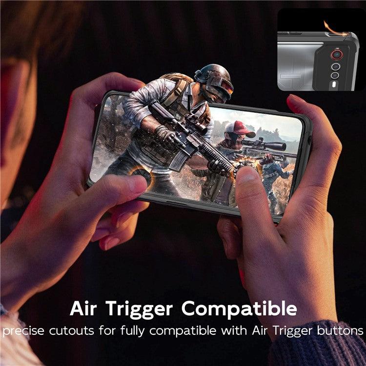 For Asus ROG Phone 7 5G / Phone 6 5G Shield Heat Dissipation Phone Case Liquid Silicone+PC Back Cover - Silver