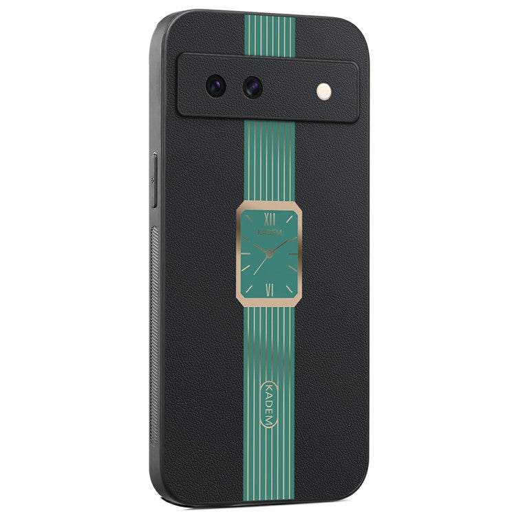 KADEM For Google Pixel 8a Case Leather+TPU+Acrylic Anti-Scratch Phone Cover - Green